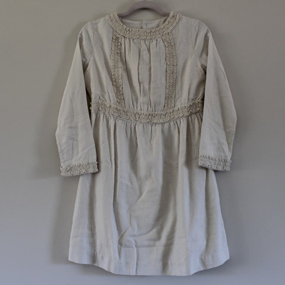 Bonpoint Other - NWT Bonpoint Girls Justine Dress Wool Blend Off White Lace Trim 12